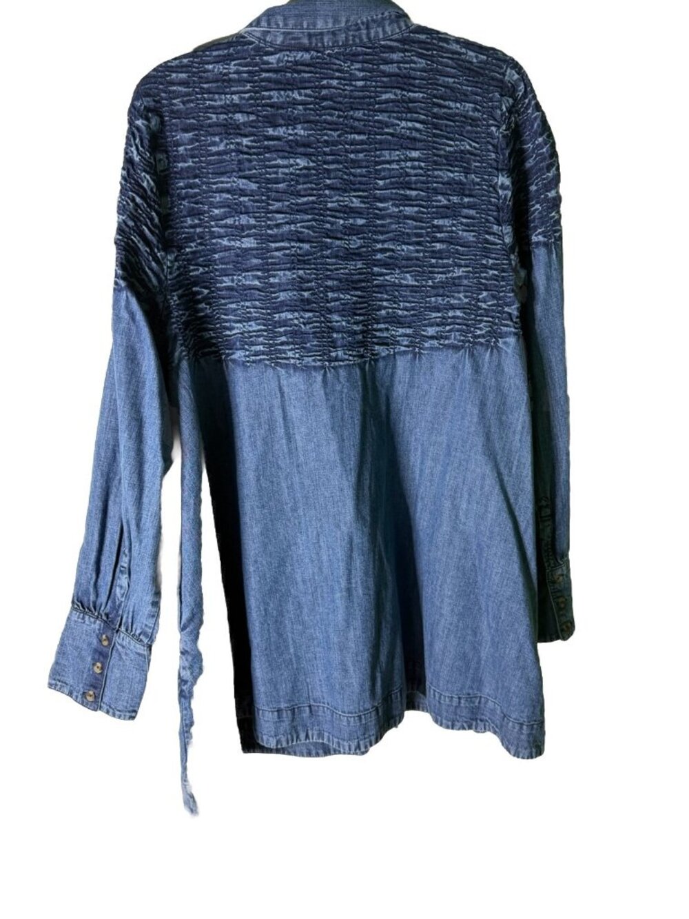 Free People Denim Find Me Now Mini Dress Button Up Celestial Blue M NEW W/TAGS - Picture 5 of 10